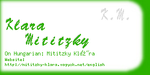 klara mititzky business card